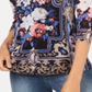 Charter Club Women's Scarf Print Knit Top Black Size Large