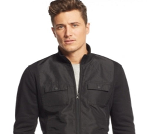 Alfani Men's Reyes Mixed Media Jacket Black Size X-Large