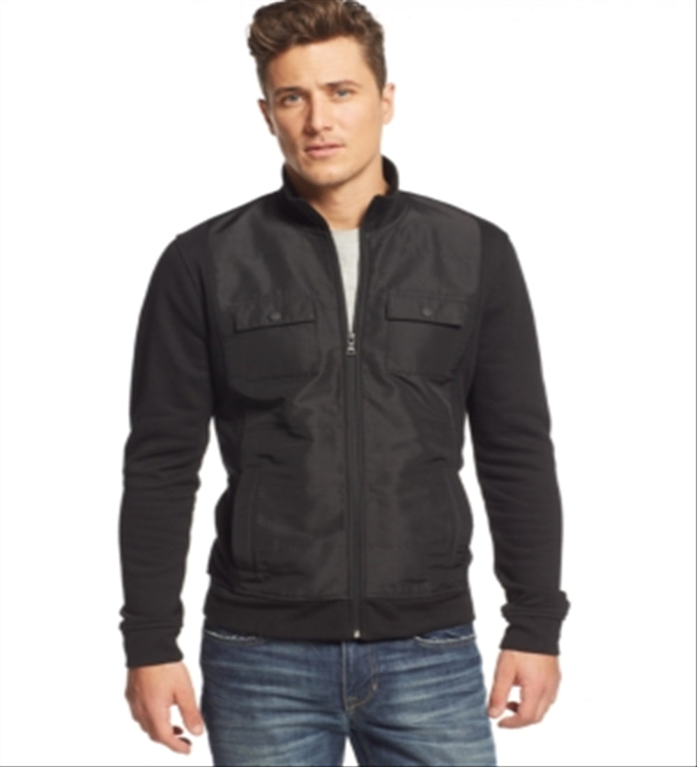 Alfani Men's Reyes Mixed Media Jacket Black Size X-Large