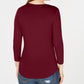 INC International Concepts Women's Cutout Detail Top Red Size Large