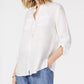 Charter Club Women's Linen Button Front Shirt White Size Petite X-Large