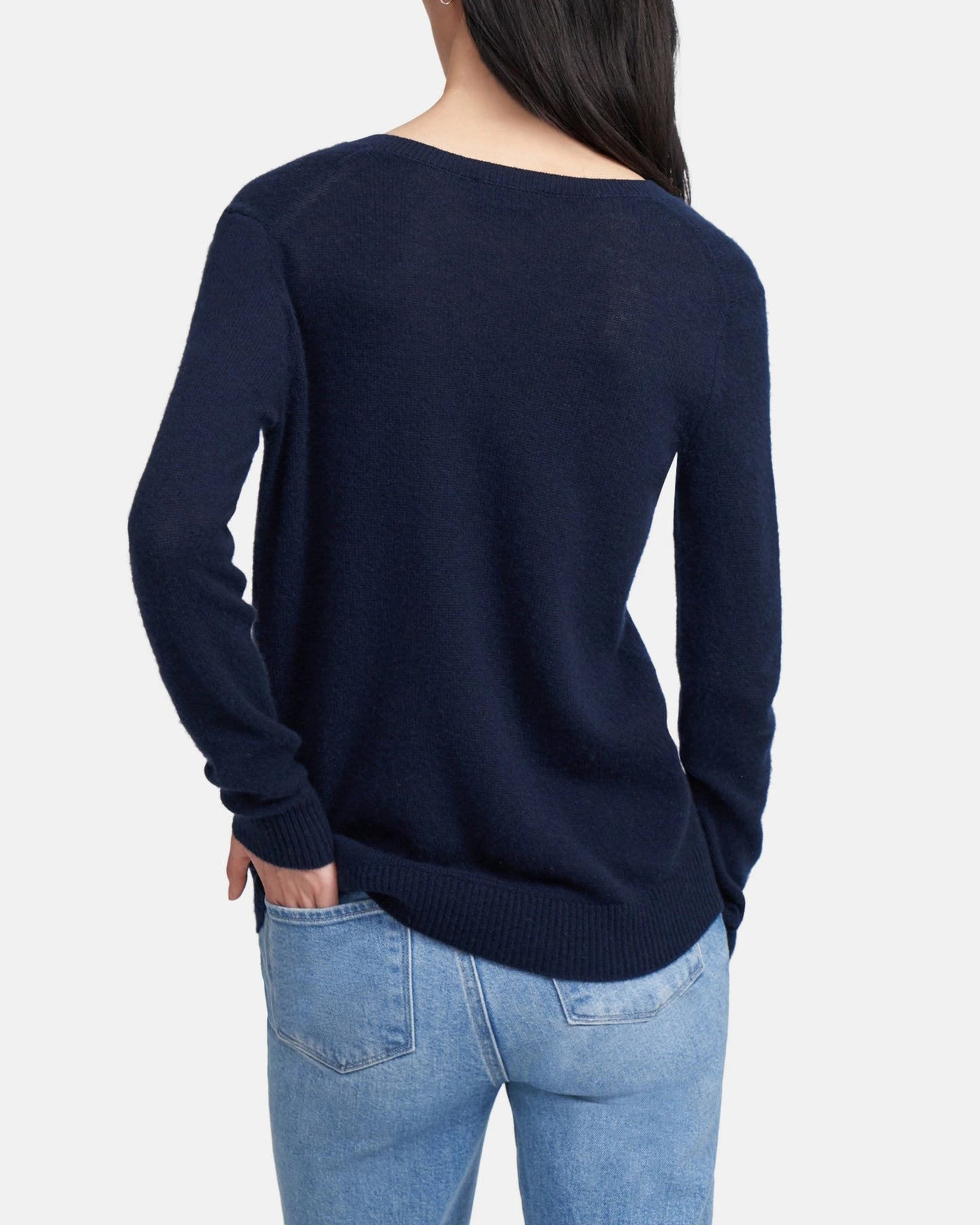 Charter Club Women's Pure Cashmere V Neck Sweater Navy Size X-Small