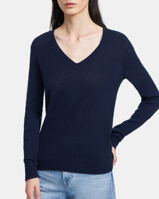 Charter Club Women's Pure Cashmere V Neck Sweater Navy Size X-Small