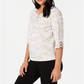JM Collection Women's Lattice Detail Top White