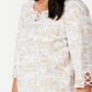 JM Collection Women's Lattice Detail Top White
