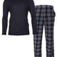 Isotoner Signature Men's Sleep Thermal Top Pant Set Black Size 29X30