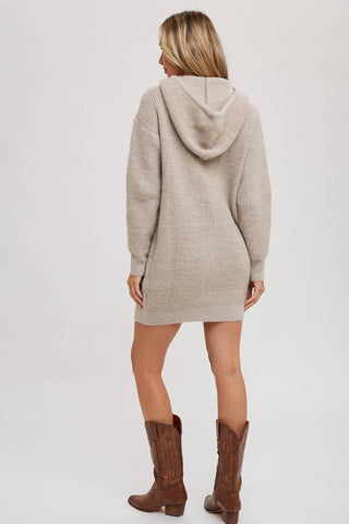 Bluivy - Delaney Chunky Waffle Hoodie Tunic Dress