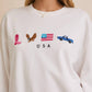 Daisy - All American Embroidered Crewneck Sweatshirt