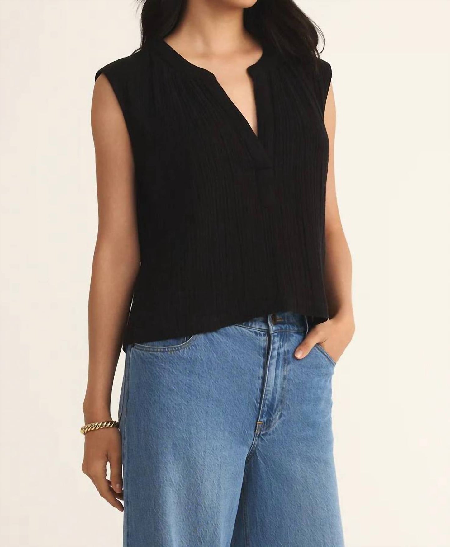 Z Supply - CLIFFSIDE V-NECK AIRY GAUZE TOP