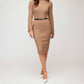 Fifteen Twenty - Sweater Mock Neck Midi Dress