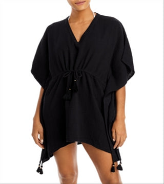 Echo Women's Gauze Caftan Swim Cover Up Swimwear Black Size Regular