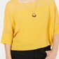 BCX Juniors' Crepe Boxy Necklace Top Yellow Size Large