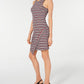BCX Women's Sleeveless Striped Tank Dress Blue Size X-Large