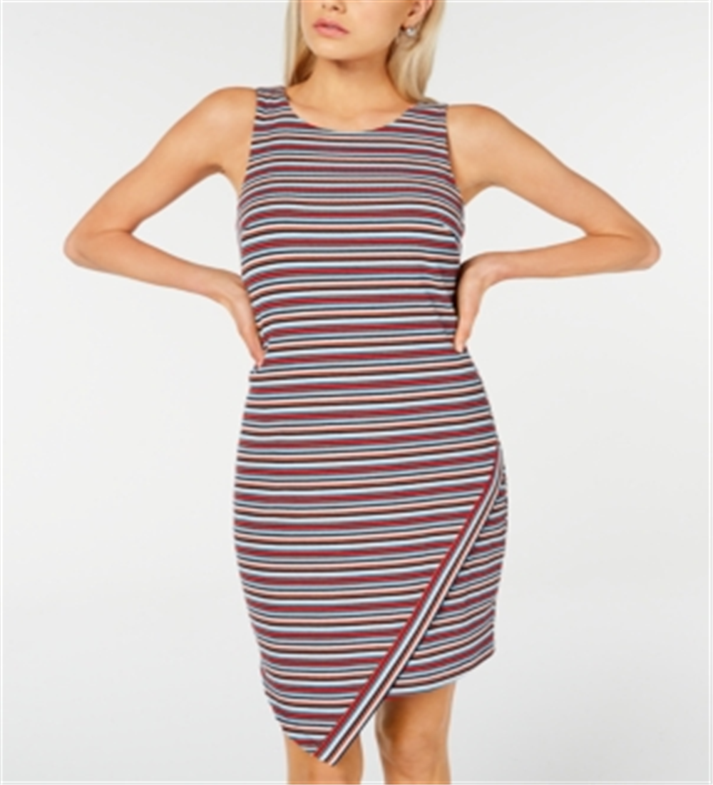 BCX Women's Sleeveless Striped Tank Dress Blue Size X-Large