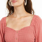 Self Esteem Junior's Smocked Sweetheart Blouse Coral Size Medium