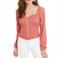 Self Esteem Junior's Smocked Sweetheart Blouse Coral Size Medium
