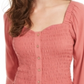 Self Esteem Junior's Smocked Sweetheart Blouse Coral Size Medium