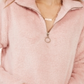 Self Esteem Junior's Zip Front Fuzzy Zip up Top Pink Size Medium