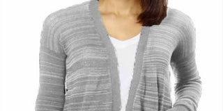 Calvin Klein Women's Long Cardigan Sweater Gray Size Large
