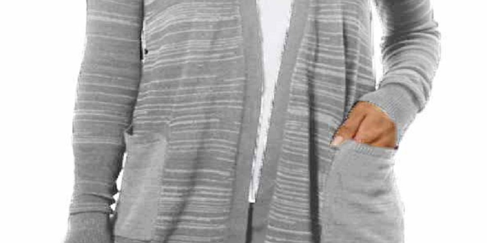 Calvin Klein Women's Long Cardigan Sweater Gray Size Large