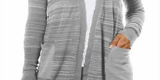 Calvin Klein Women's Long Cardigan Sweater Gray Size Large