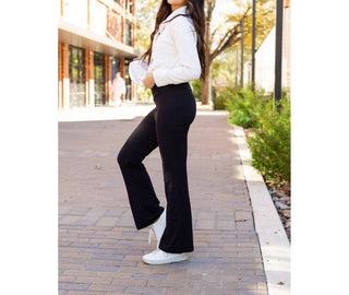 Julia Rose - Liz Crossover Bootcut Leggings with Pockets