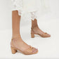 Loeffler Randall - Women's Olivia Leather Knot Mid Heel Sandal