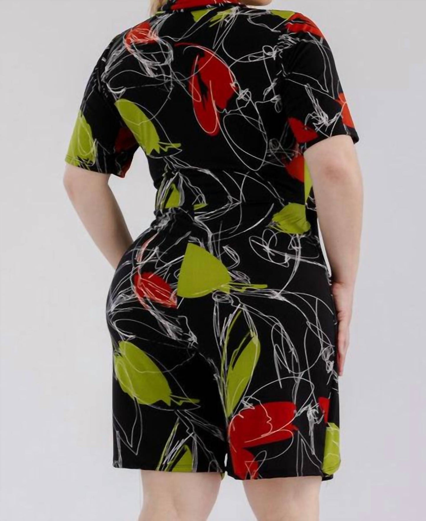 Karen T Design - Modern Wrap Romper With Tie Waist