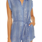 Isabella Rose Women's Villa Cover Up Romper Blue Size Large