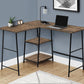 Contemporary L-Shape Computer Desk with Storage Shelves - Brown