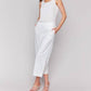 Charlie B - Foil Linen Blend Cropped Pull-on Pants