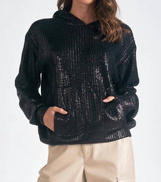 Elan - Metallic Sweater Hoodie