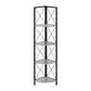 4-Tier Corner Bookshelf with Marble Look and Metal Frame