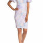 Calvin Klein - Floral Print Flutter Sleeve Above Knee Scuba Dress