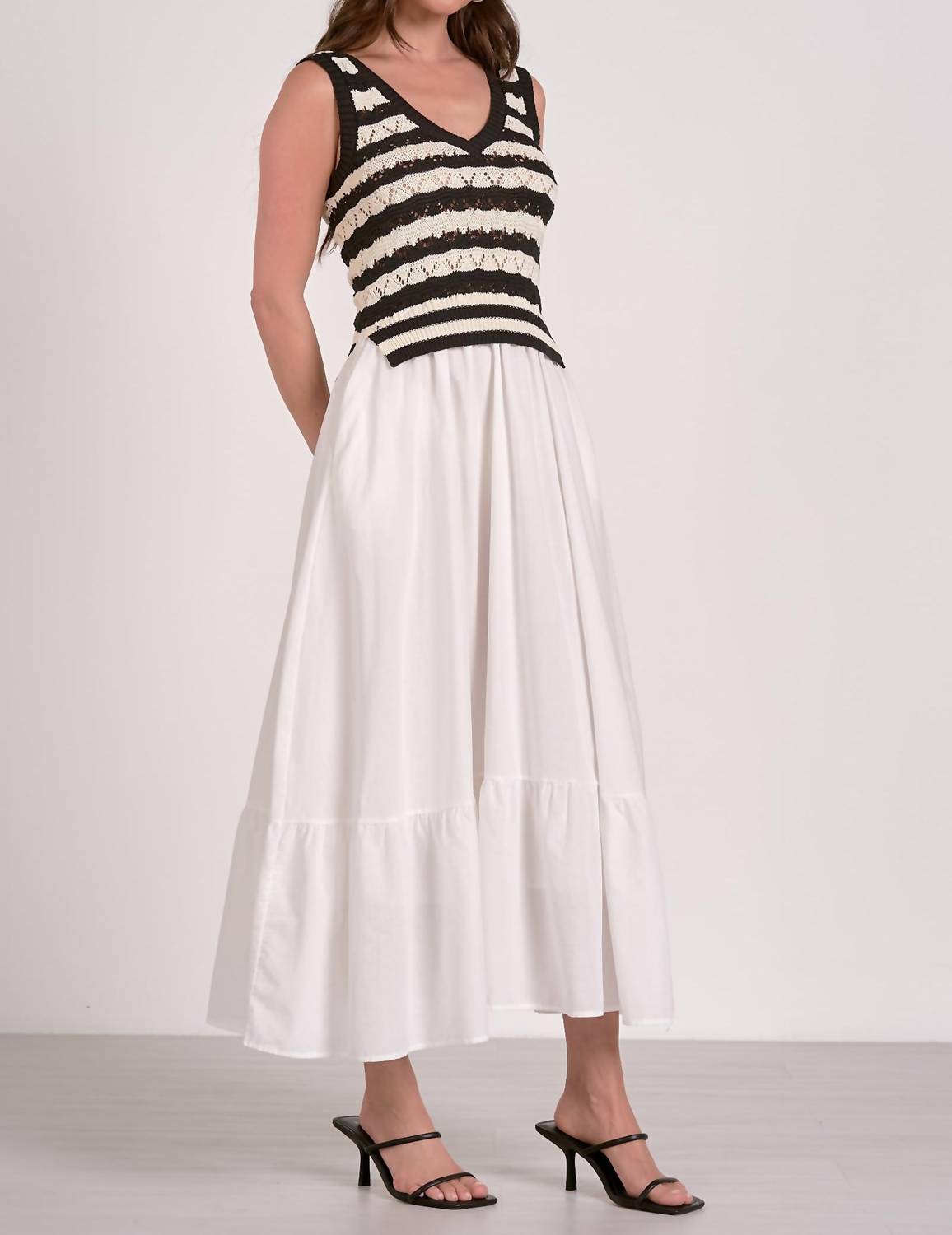 Elan - Midi Sweater Skirt Dress Combo