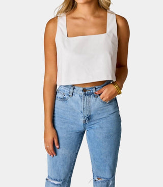 Buddylove - "It's Game Day!" White Faux Leather Crop Top