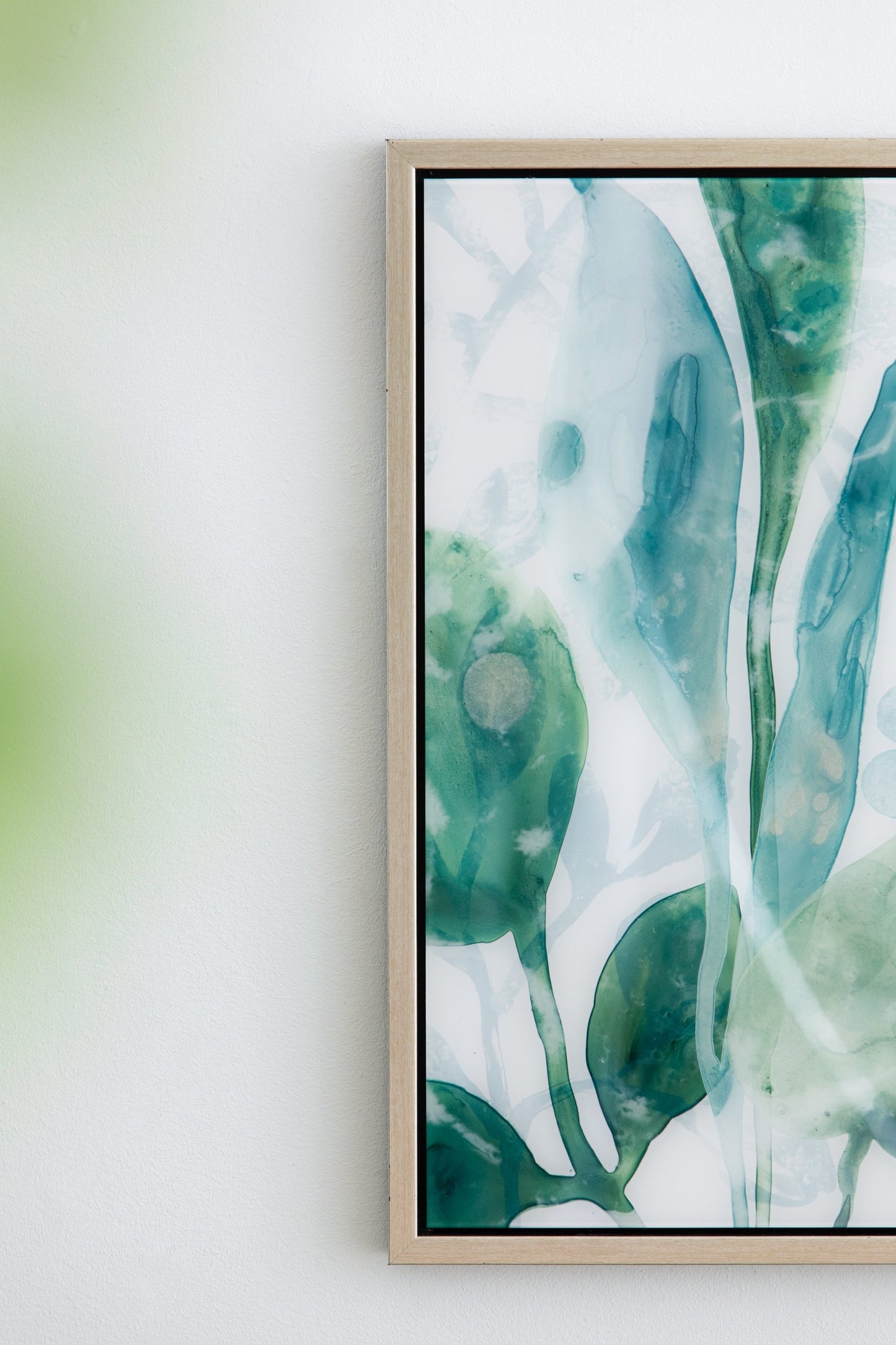 Sylvan Serenity™ — Set of 2 Blue & Green Leaf Acrylic Prints