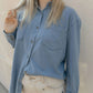 Z Supply - Reese Jersey Denim Button Up Top