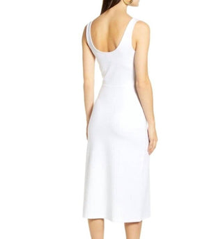 Leith - Knit Scoop Neck Side Slit Midi Dfress