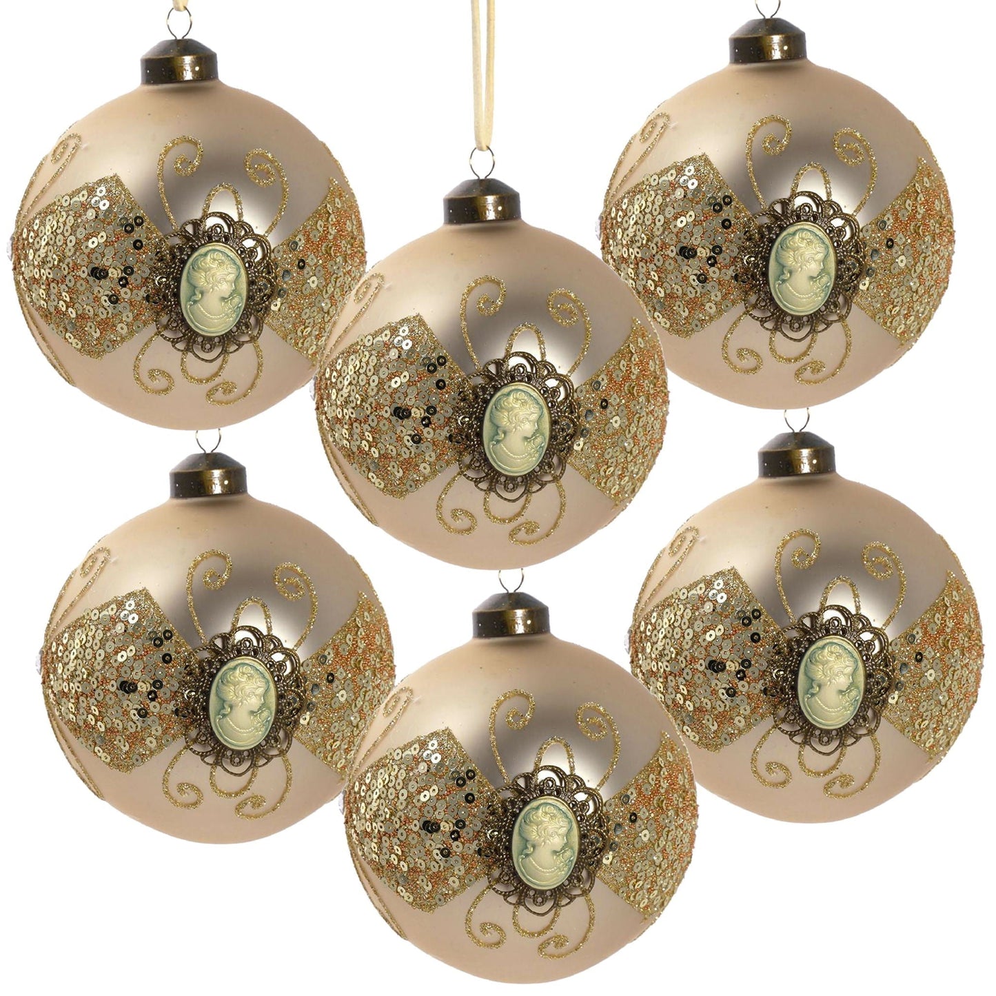Decorative Hanging Ball Christmas Tree Ornaments For Holiday Decorations Set of 6