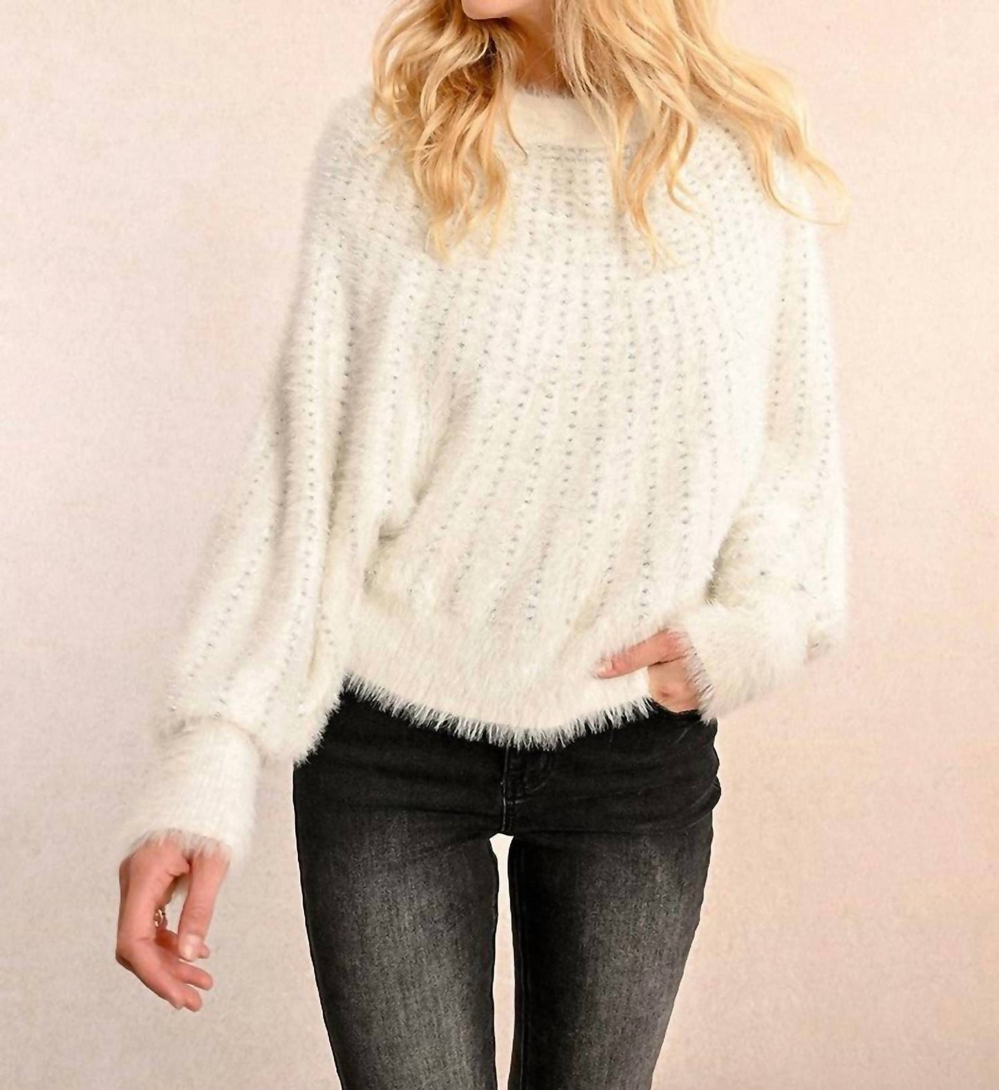 Molly Bracken - Batwing Sleeve And Sequin Sweater