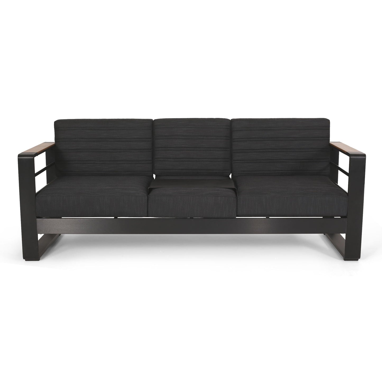 Giovanna 3 Seater Sofa With Aluminum Frame And Water Repellence Cushions - Black