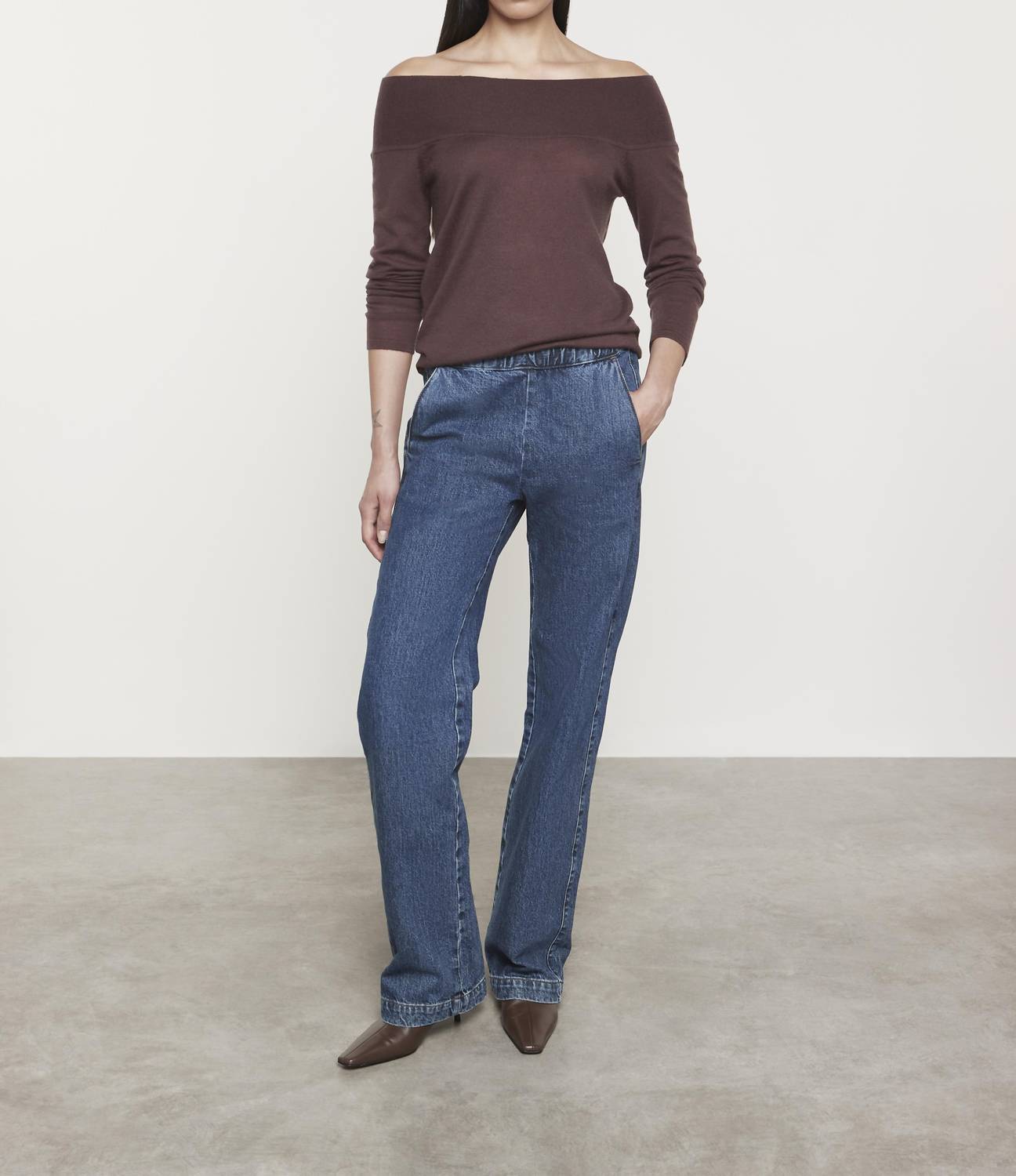 Enza Costa - TISSUE CASHMERE EXPOSED SHOULDER SWEATER
