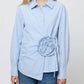 French Connection - Cambria Cotton Stripes Corsage Shirt