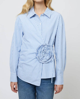 French Connection - Cambria Cotton Stripes Corsage Shirt