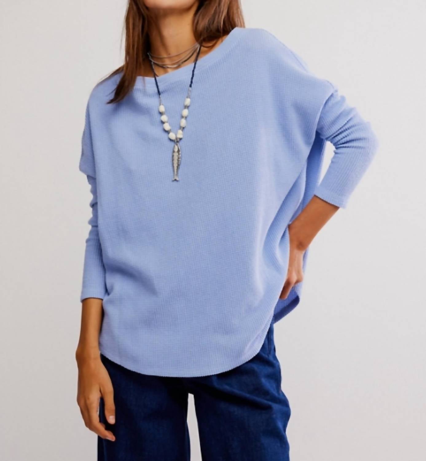 Free People - Latte Blues Thermal Top