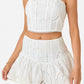 Baby Pink - Lilian Eyelet Strapless Top And Skirt Set