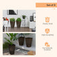 Outsunny 28" Tall Outdoor Planters - Set of 3 Large Tapered Planters