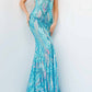 Jovani - Multicolored Sequin Sleeveless Dress