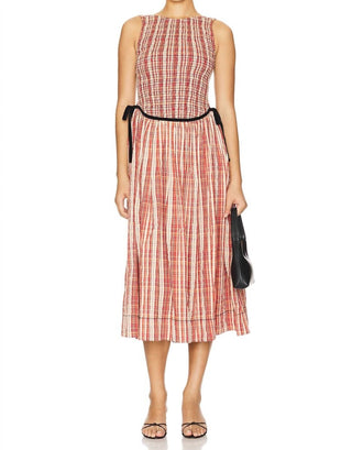 Free People - Nightingale Smocked Plaid Midi Dress